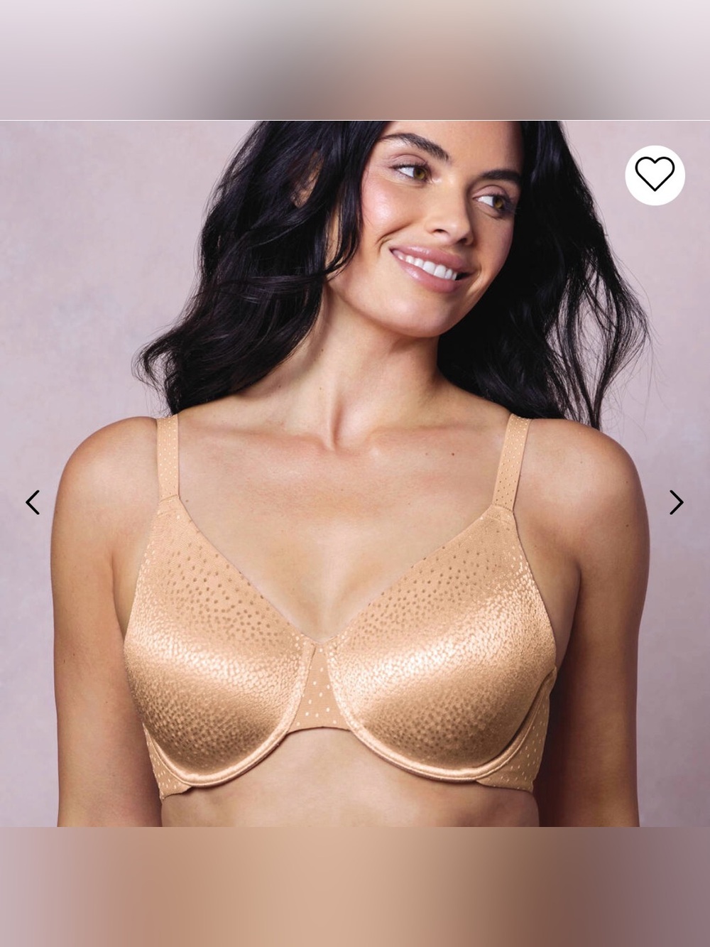 Wacoal Back Appeal Minimizer T-Shirt Underwire Bra Praline NWOT